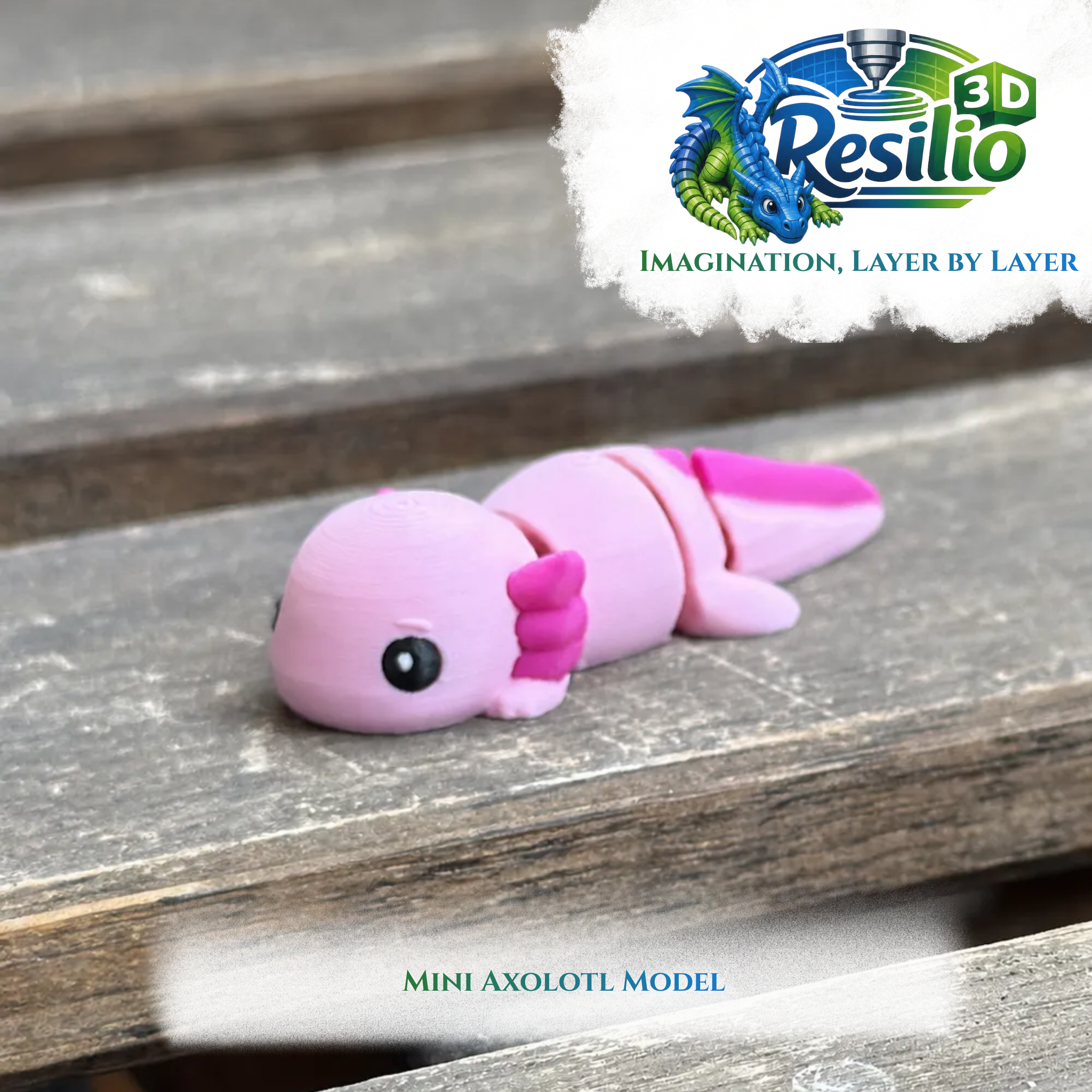 Mini 3D Axolotl Model by Resilio 3D