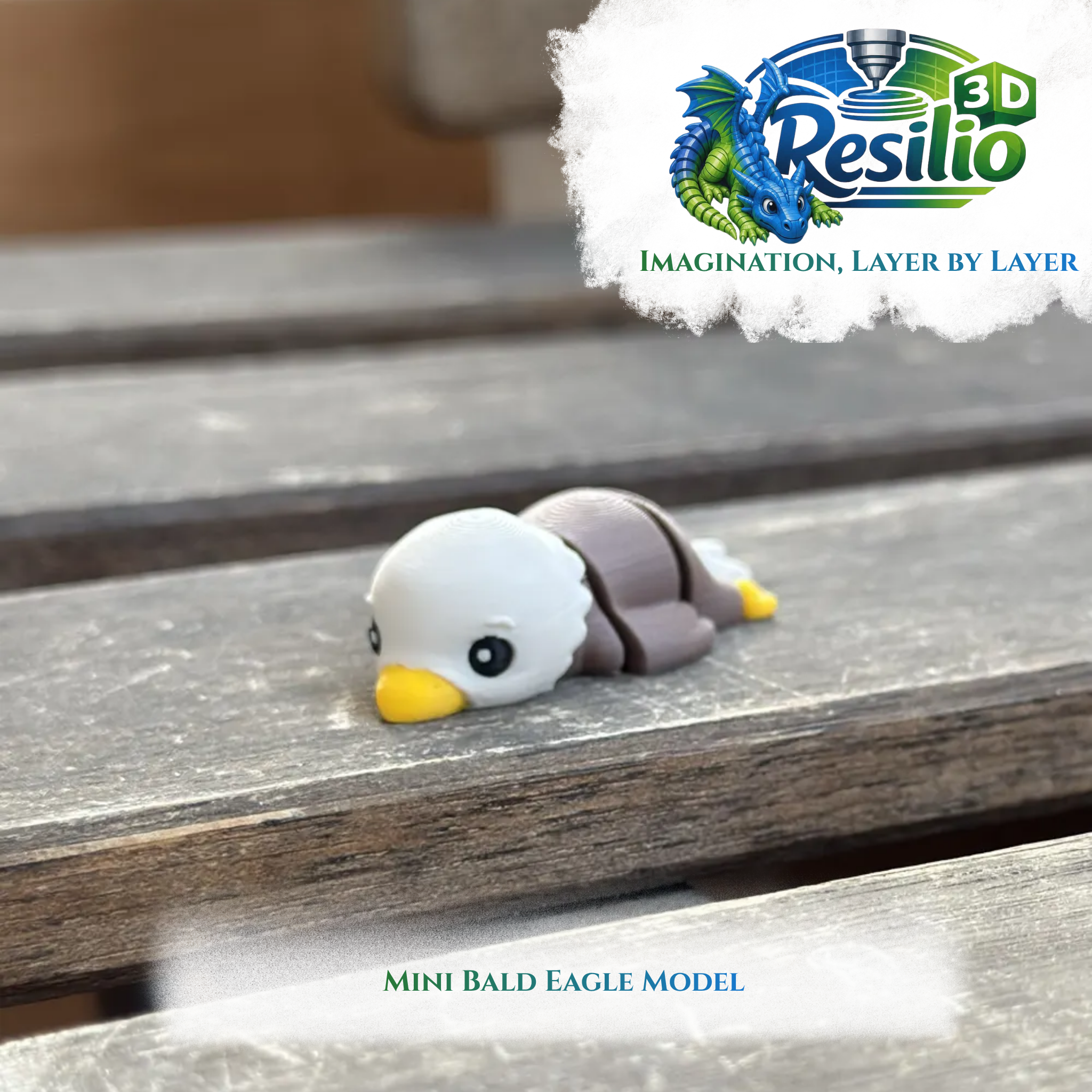 Mini 3D Bald Eagle Model by Resilio 3D