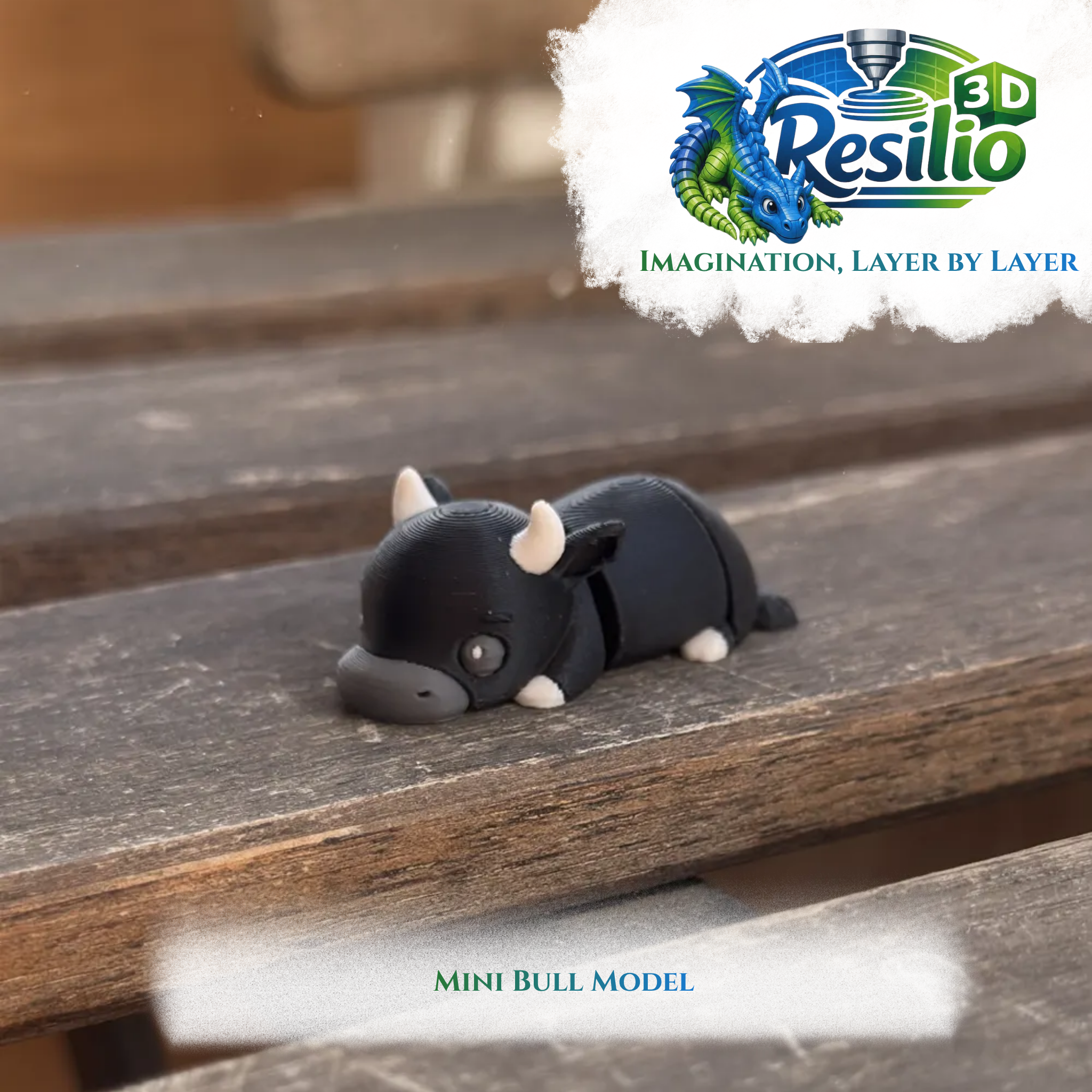 Mini 3D Bull Model by Resilio 3D
