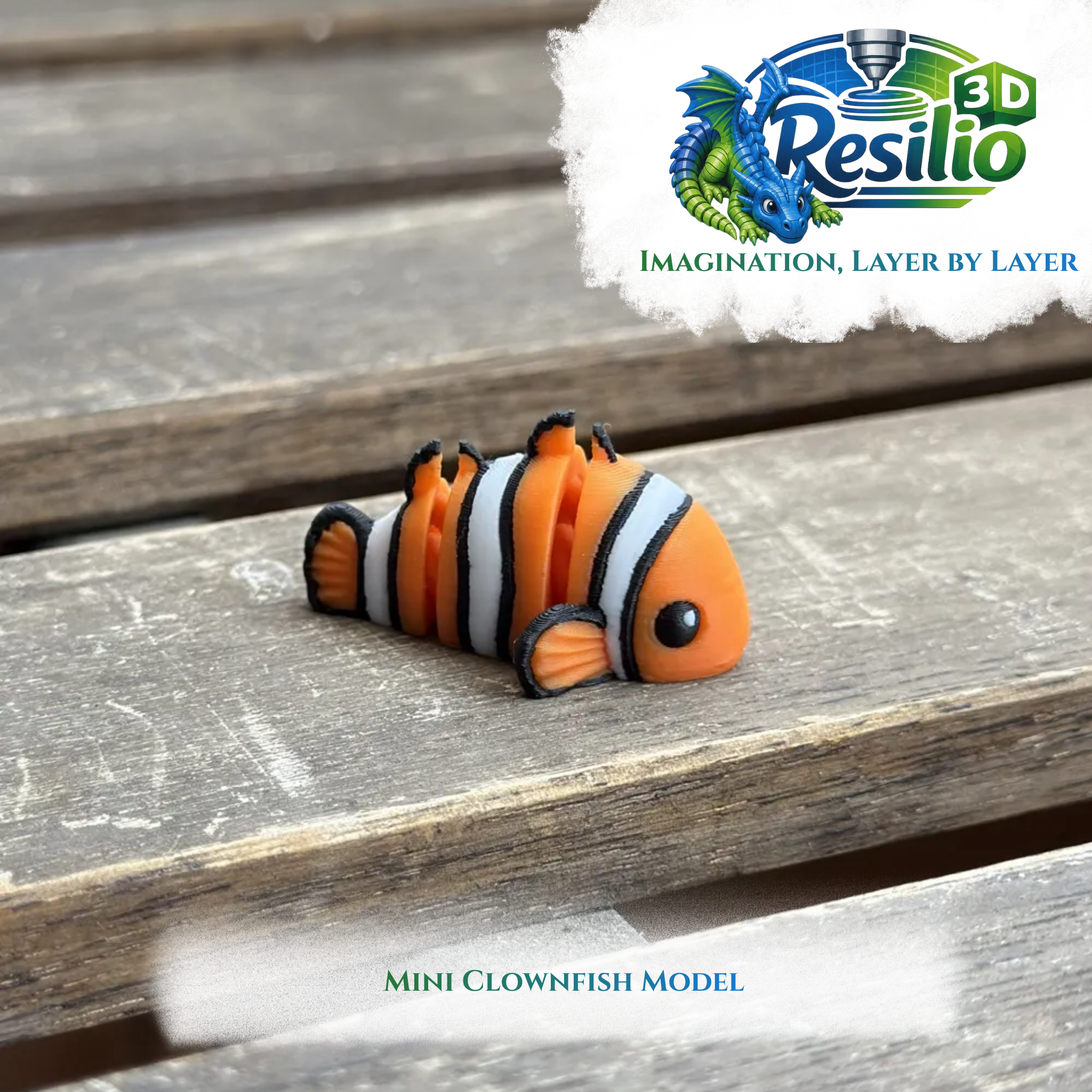 Mini 3D Clownfish Model by Resilio 3D