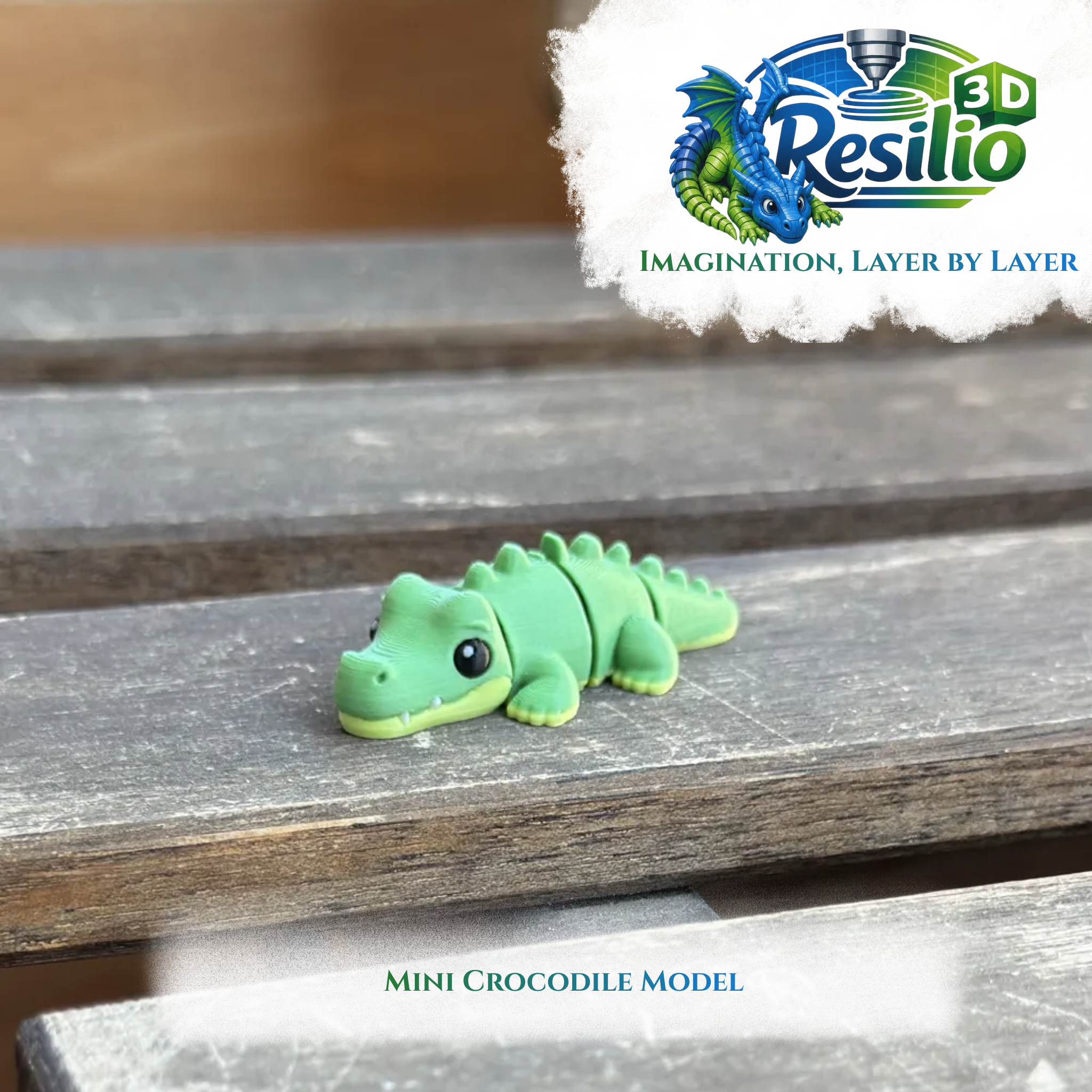 Mini 3D Crocodile Model by Resilio 3D