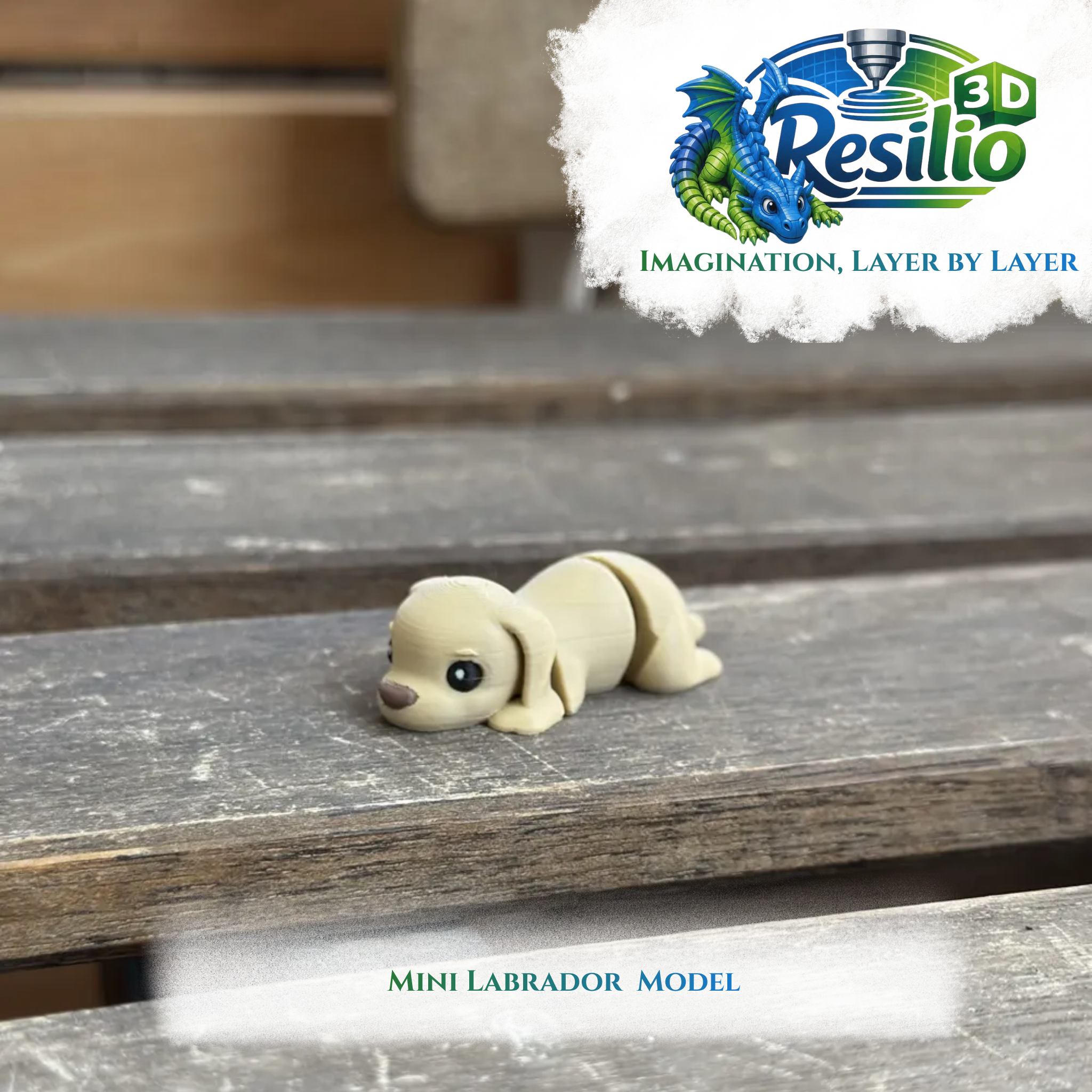 Mini 3D Labrador Dog Model by Resilio 3D