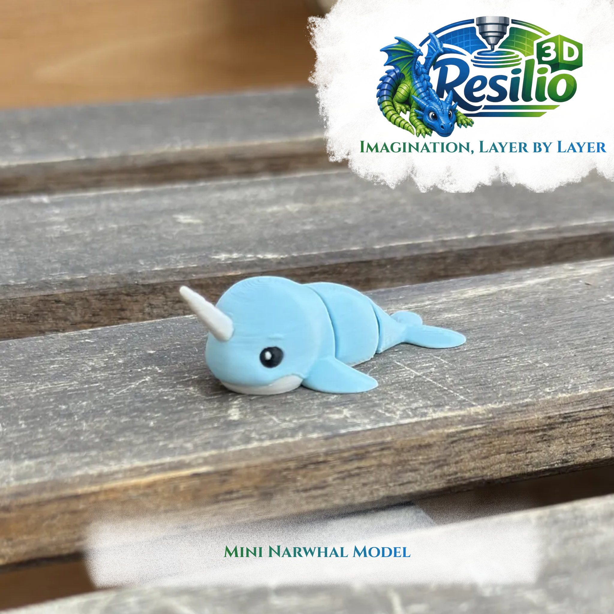 Mini 3D Narwhal Model by Resilio 3D