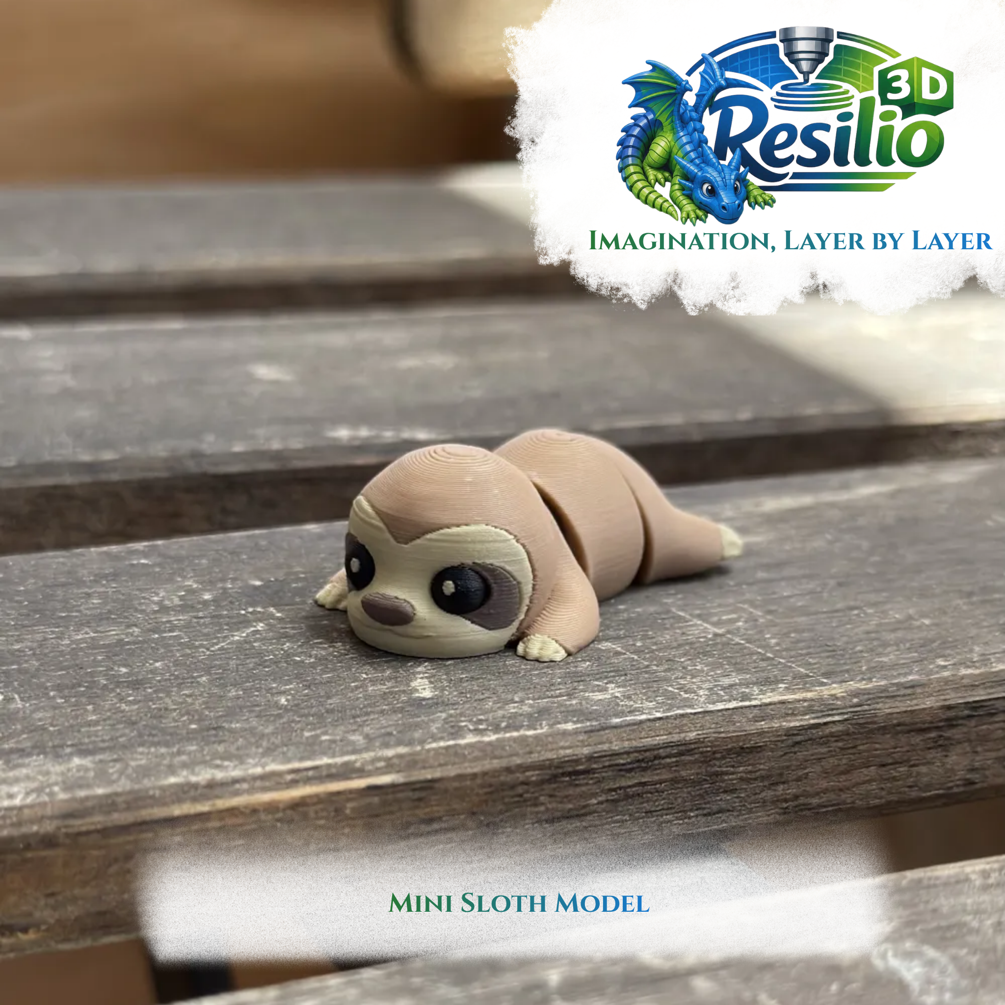 Mini 3D Sloth Model by Resilio 3D