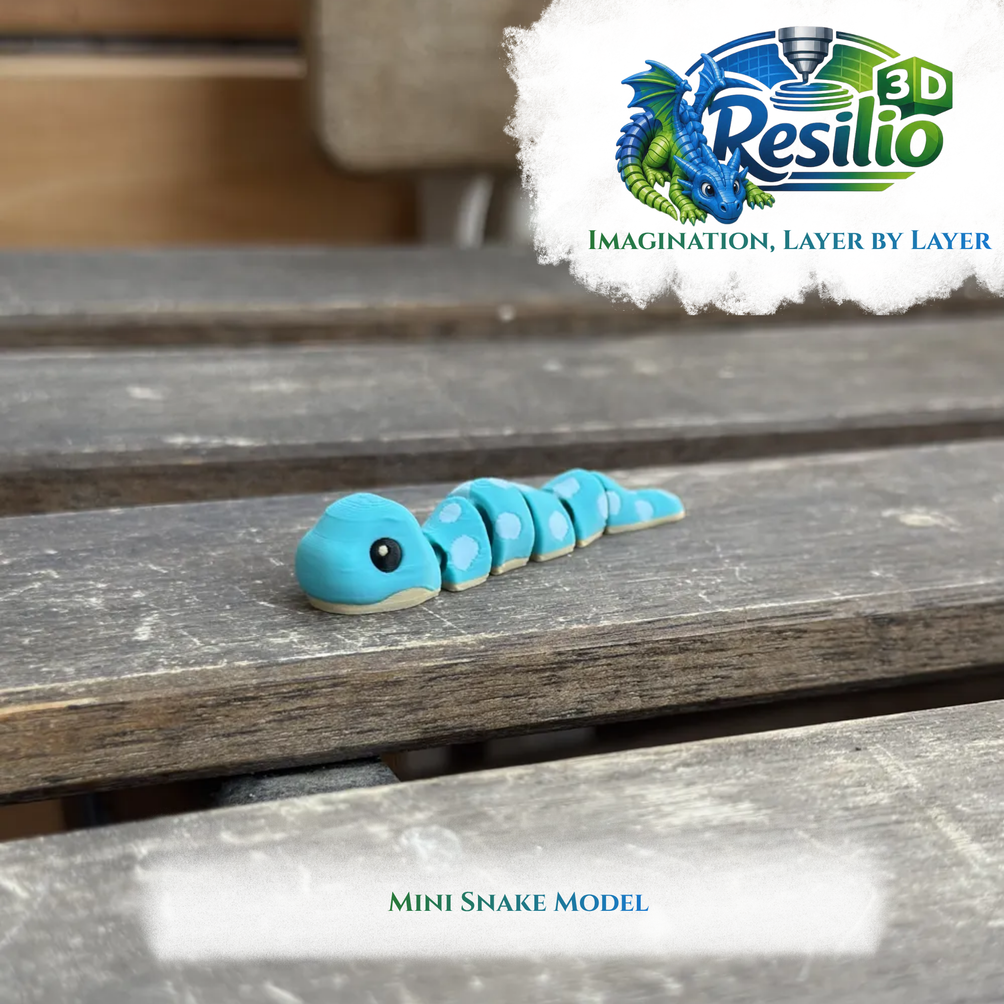 Mini 3D Snake Model by Resilio 3D