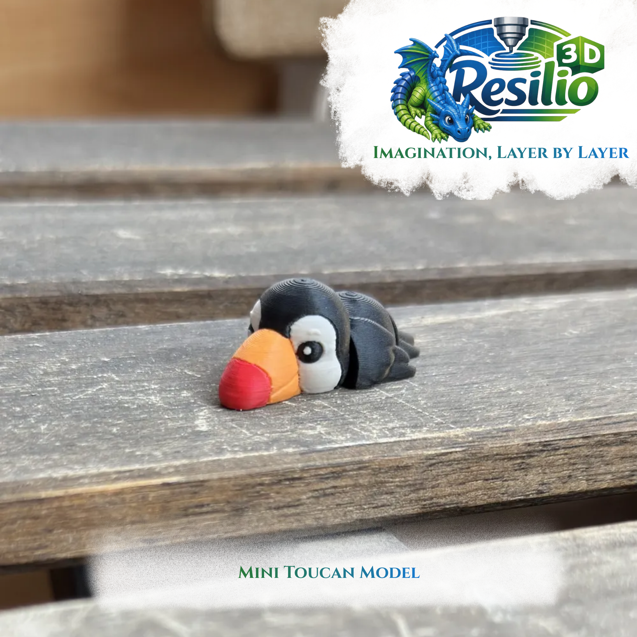 Mini 3D Toucan Model by Resilio 3D