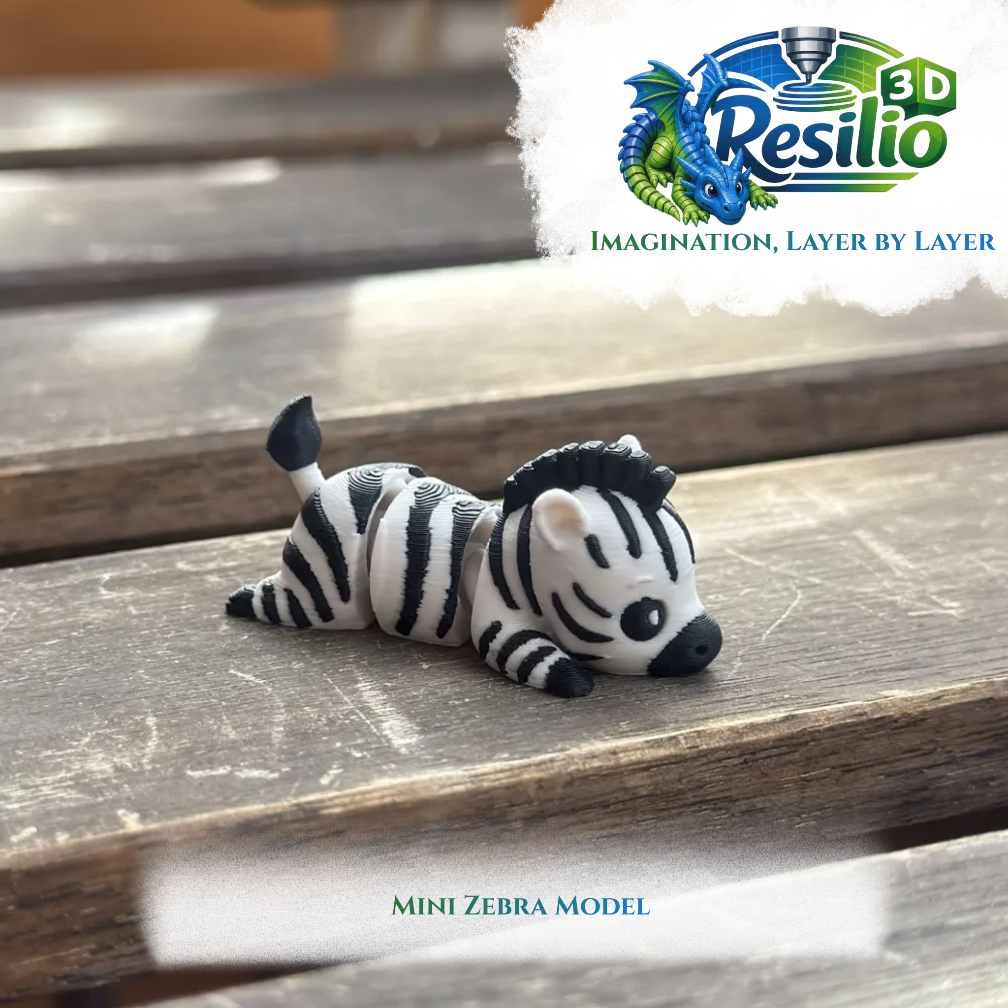 Mini 3D Zebra Model by Resilio 3D